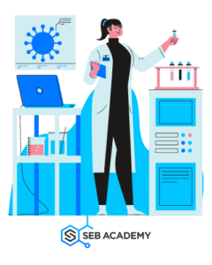 Practical: Seb Academy student mixing chemicals for practical